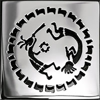 Kokopelli square Ebbe drain cover