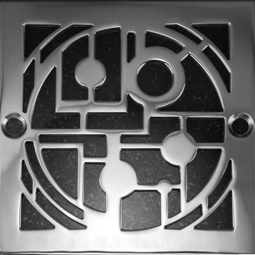 Square Shower Drain Cover, Replacement for Schluter-kerdi, Geometric Design  by Designer Drains 