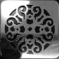 Scrolls square Kohler drain cover