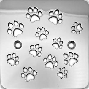 Dog paws pattern square Kohler drain cover