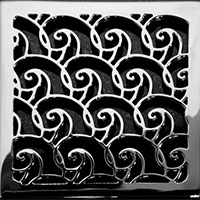 Wave pattern square Ebbe drain cover