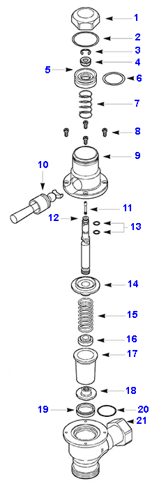 Repair parts schematics for Dolphin toilet/urinal flushometers