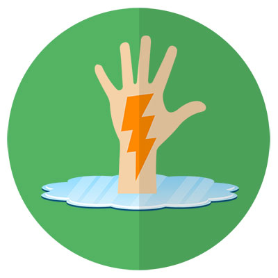 Stay dry and avoid cross bores to prevent electrocution!