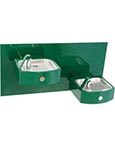 Square bowl wall mounted outdoor fountain