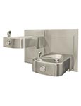 Adjustable dual bubbler stainless steel fountain