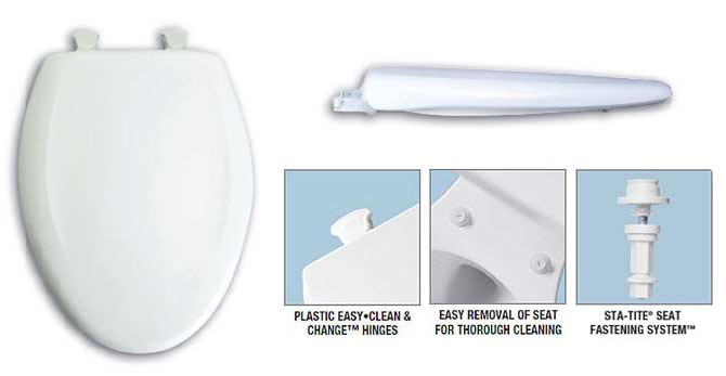 Easy clean and change Bemis toilet seat