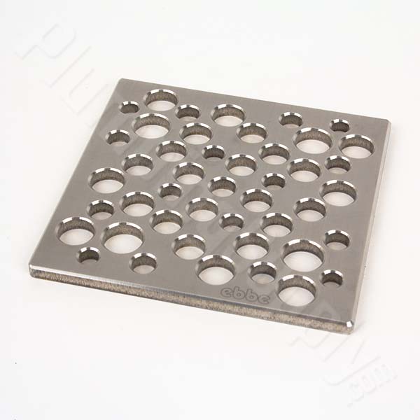 Bubble pattern square shower drain in polished chrome
