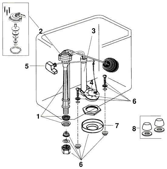 Eljer Palermo Series Toilet Repair Parts