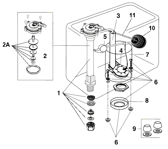 Savoy series toilet parts