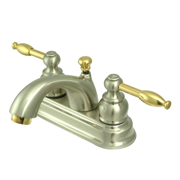 EOD satin nickel/polished brass two handle bathroom faucet
