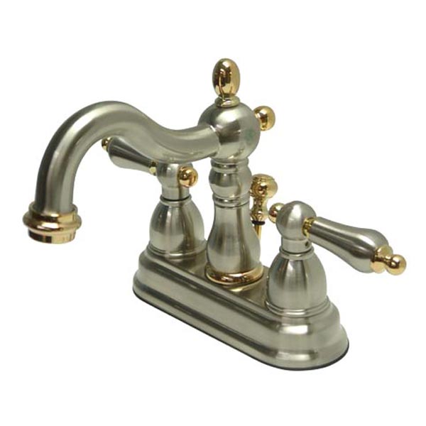 EOD New Orleans satin nickel/polished brass two handle bathroom faucet
