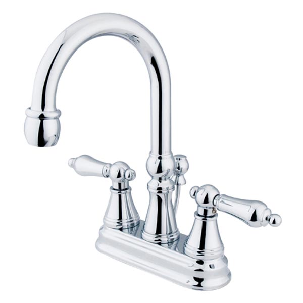 Chrome two handle bathroom faucet