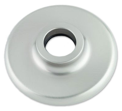 extra wide escutcheon, shown in satin chrome
