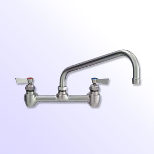Fisher 8 inch center to center backsplash mount faucets with swing spout