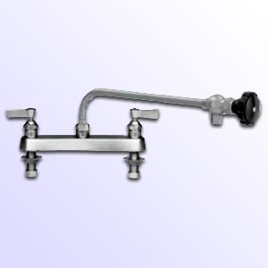Fisher 8 inch center to center deck mount faucet with control swing spout