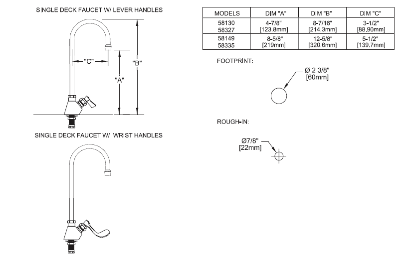 Fisher Stainless Steel Single Hole Commercial Faucets