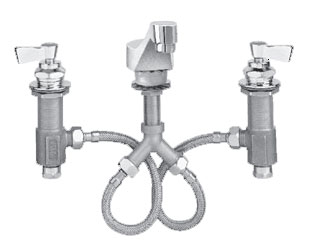 Fisher widespread deck mount faucet with lavatory spout - lead free