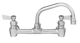 Backsplash faucet for commercial kitchen sinks