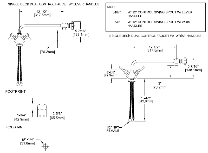 Fisher Stainless Steel Single Hole Commercial Faucets