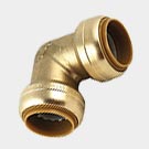 Brass push-fit elbow
