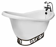 Rosa freestanding slipper tub with hand forged Fierro base