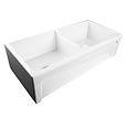 Fireclay double bowl farmer sink by Nantucket - Chatham decorative apron