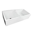 Fireclay double bowl farmer sink by Nantucket - Hyannis tapered apron