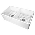 Fireclay double bowl farmer sink by Nantucket - classic