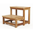 Teak hot tub steps