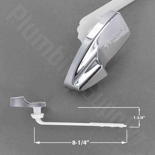 Generic Gerber Pressure Assist Toilet Tank Lever Replacement - Left Hand, Chrome, Fits Model 99-0571-KT