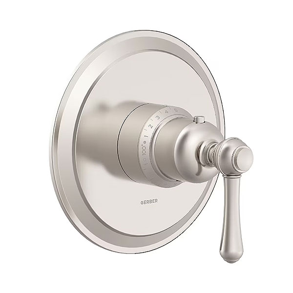 Brushed Nickel single handle thermostatic shower valve