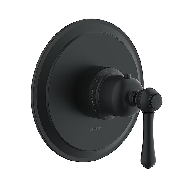 Satin Black single handle thermostatic shower valve