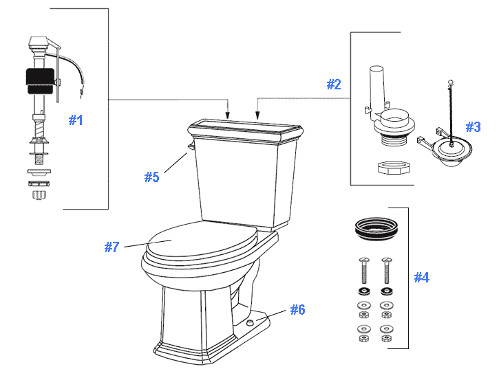 Repair & Replacement Parts for Gerber Logan Square Toilets Repair & Replacement Parts for Gerber Logan Square Toilets