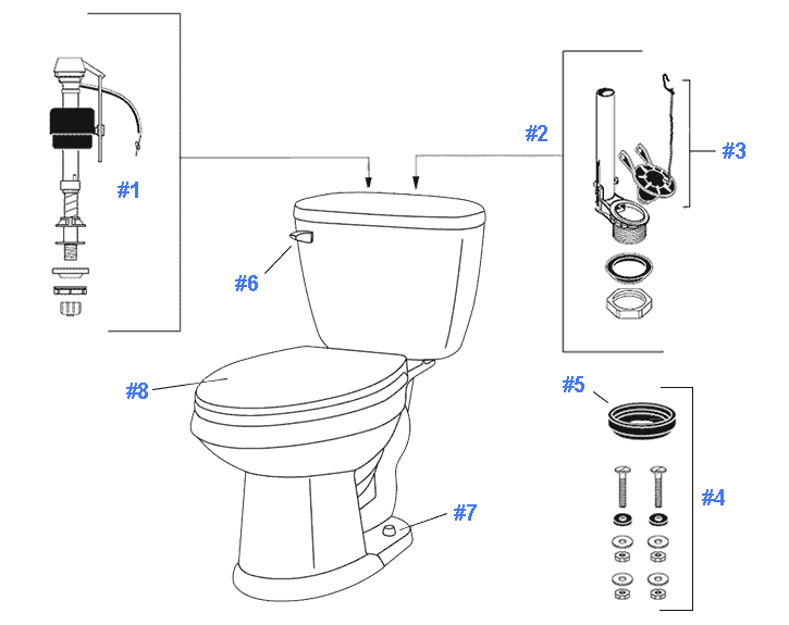 Repair & Replacement Parts for Gerber Maxwell Toilets