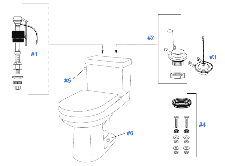 Repair & Replacement Parts for Gerber Wicker Park Toilets Repair & Replacement Parts for Gerber Wicker Park Toilets