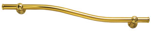 example of a 24 inch wave grab bar, shown in polished brass photo of a polished brass 24 inch wave grab bar