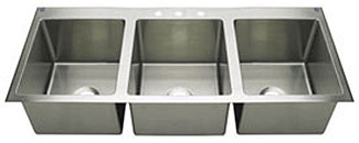 Extra Large Triple Bowl Drop In Top Mount Kitchen Sinks