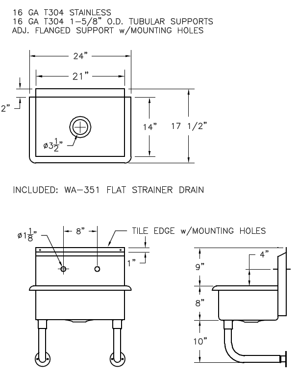 Griffin Stainless Steel Hand Wash Sinks for Commercial Kitchens and more!