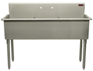 Griffin triple bowl commercial sink