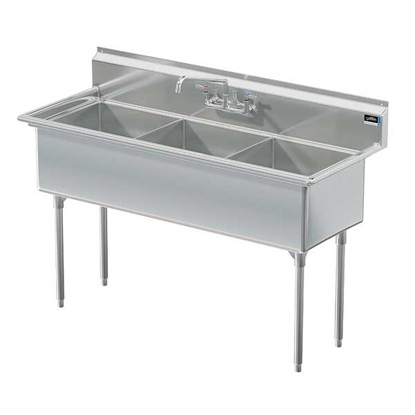 14 Gauge Heavy Duty Triple Bowl Stainless Steel Kitchen Sinks