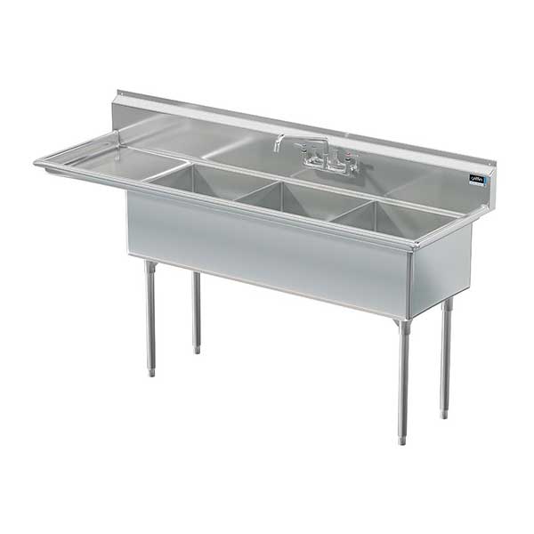 14 Gauge Heavy Duty Triple Bowl Stainless Steel Kitchen Sinks