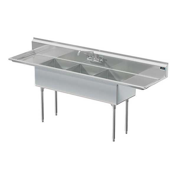 14 Gauge Heavy Duty Triple Bowl Stainless Steel Kitchen Sinks