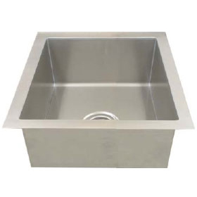 Single bowl 16 gauge stainless steel 90 degree sink