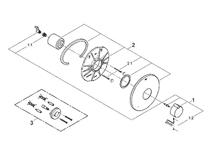 Parts breakdown for pressure balance valve