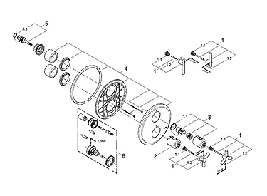 Grohe Atrio temperature volume control valve parts diagram