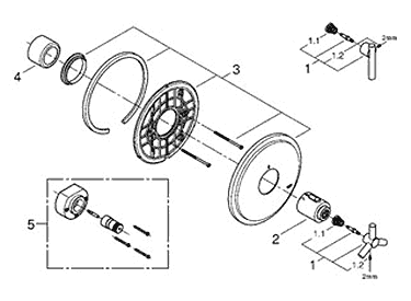 Shower thermostat parts breakdown