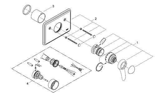 Shower thermostat parts diagram