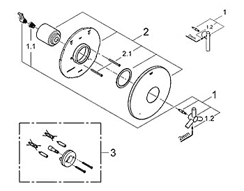 Presssure balance shower valve parts diagram