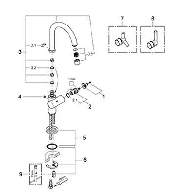Atrio kitchen faucet parts diagram