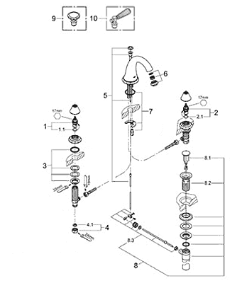 Parts For Grohe Kensington Series Bath